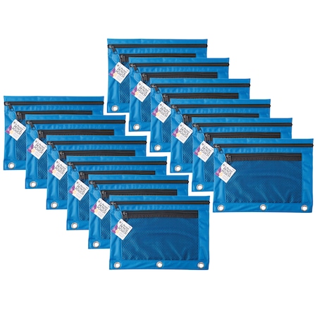 Charles Leonard Pencil Pouch, 2 Pocket, Assorted Colors, PK12 76350ST